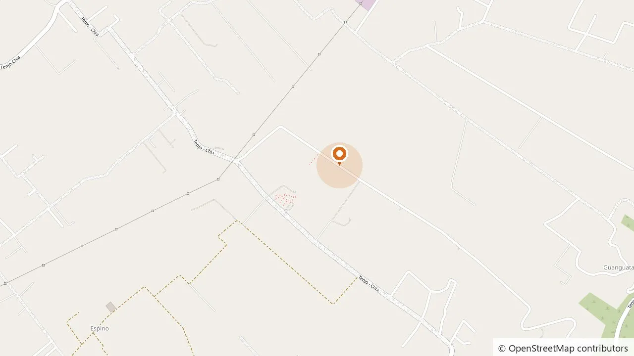 Mapa de la ubicación de Ecogranja Villa Juan en la Vereda Guangatá, Tenjo